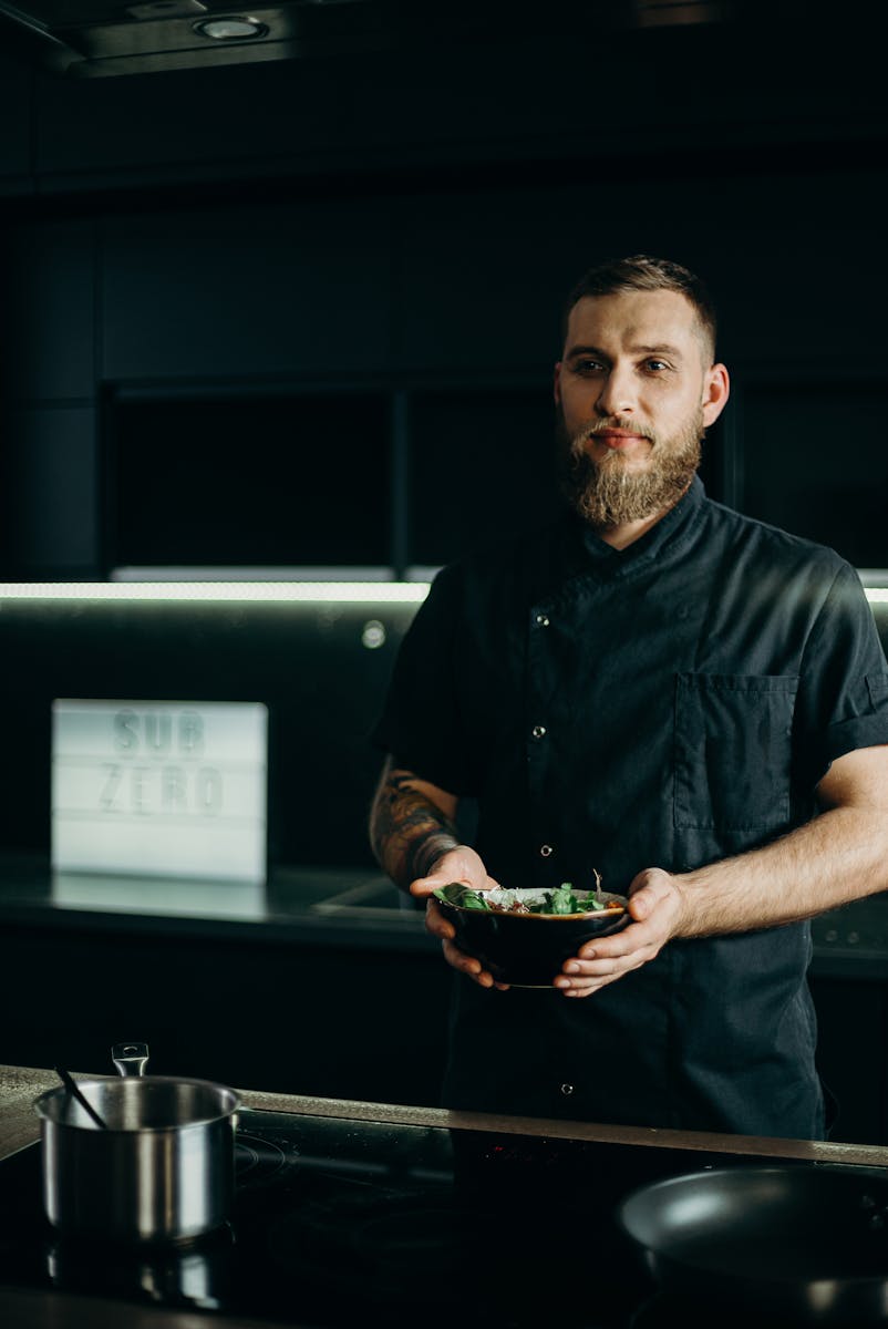 Man Holding His Prepared Dish